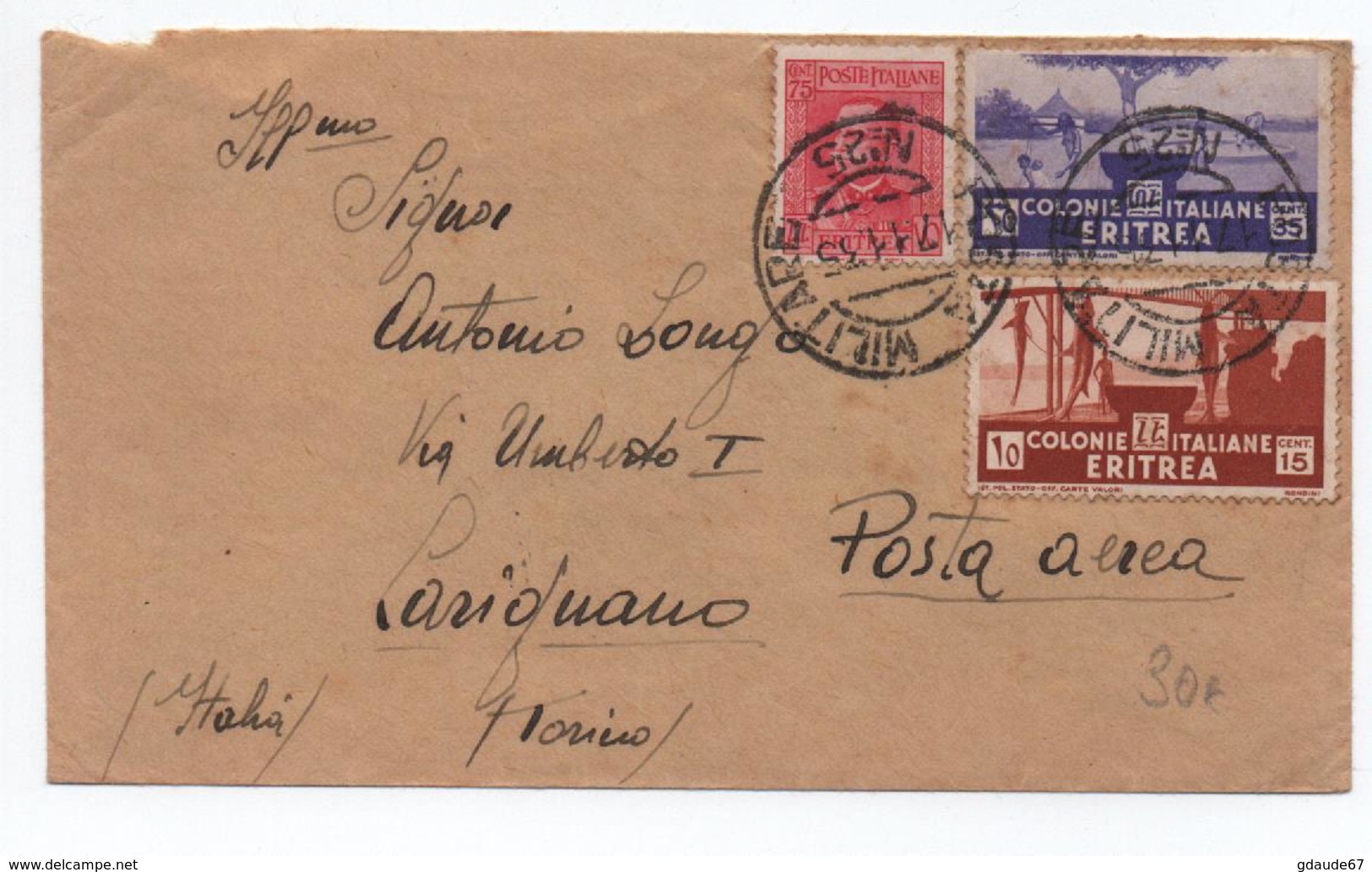 ERITREA - 1935 - ENVELOPPE Avec TàD POSTA MILITARE N°25 - Erythrée