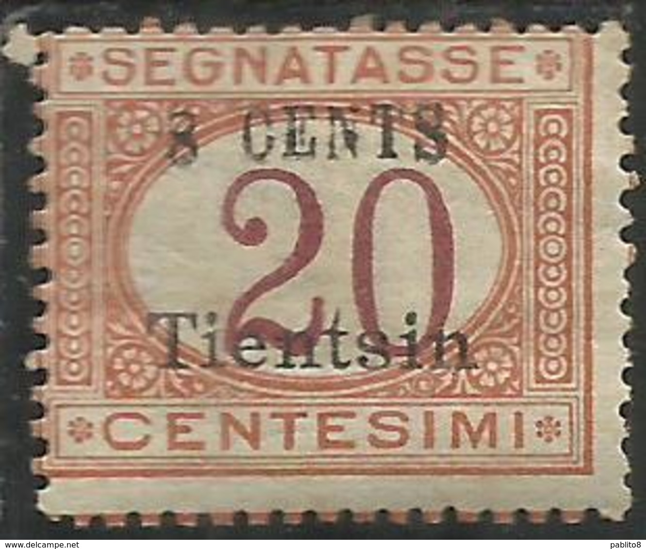 TIENTSIN TIENSTIN 1918 SEGNATASSE POSTAGE DUE TASSE TAXES CENTS 8 C SU 2 CENT. MLH - Tientsin