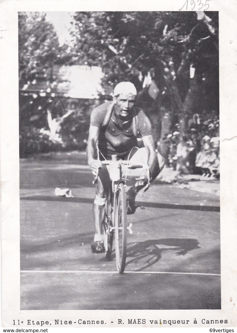CYCLISME, Tour De France 1935, 11éme étape Nice-Cannes, R.Maes Vainqueur à Cannes - Altri & Non Classificati