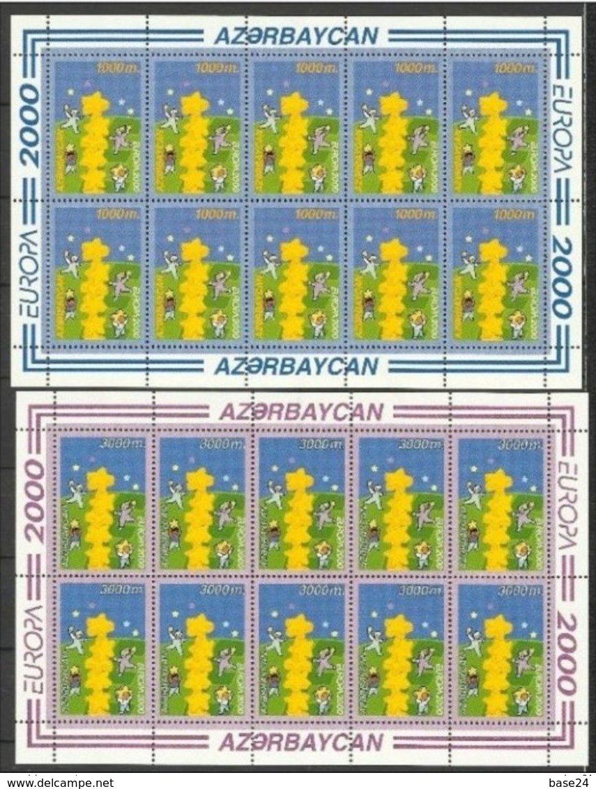 2000 Azerbaijan EUROPA CEPT EUROPE 10 Serie Di 2v. MNH** In Minifoglio Minisheet - 2000