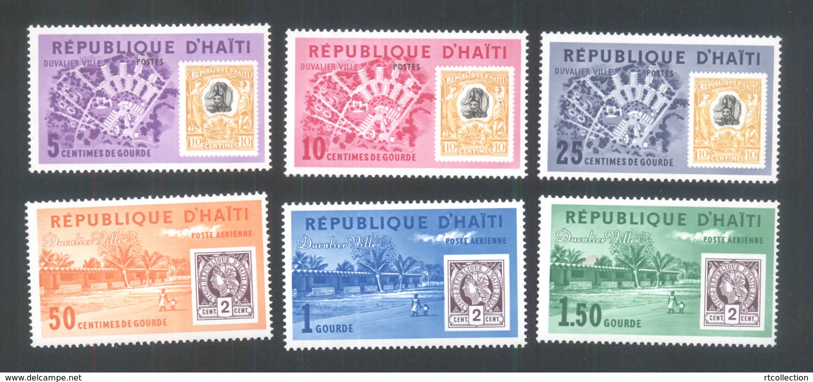 Haiti 1962 - A Set Of 6 Airmail Duvalier-ville Commemoration Duvalier Ville City Geography Places Stamps On Stamps MNH - Geografía