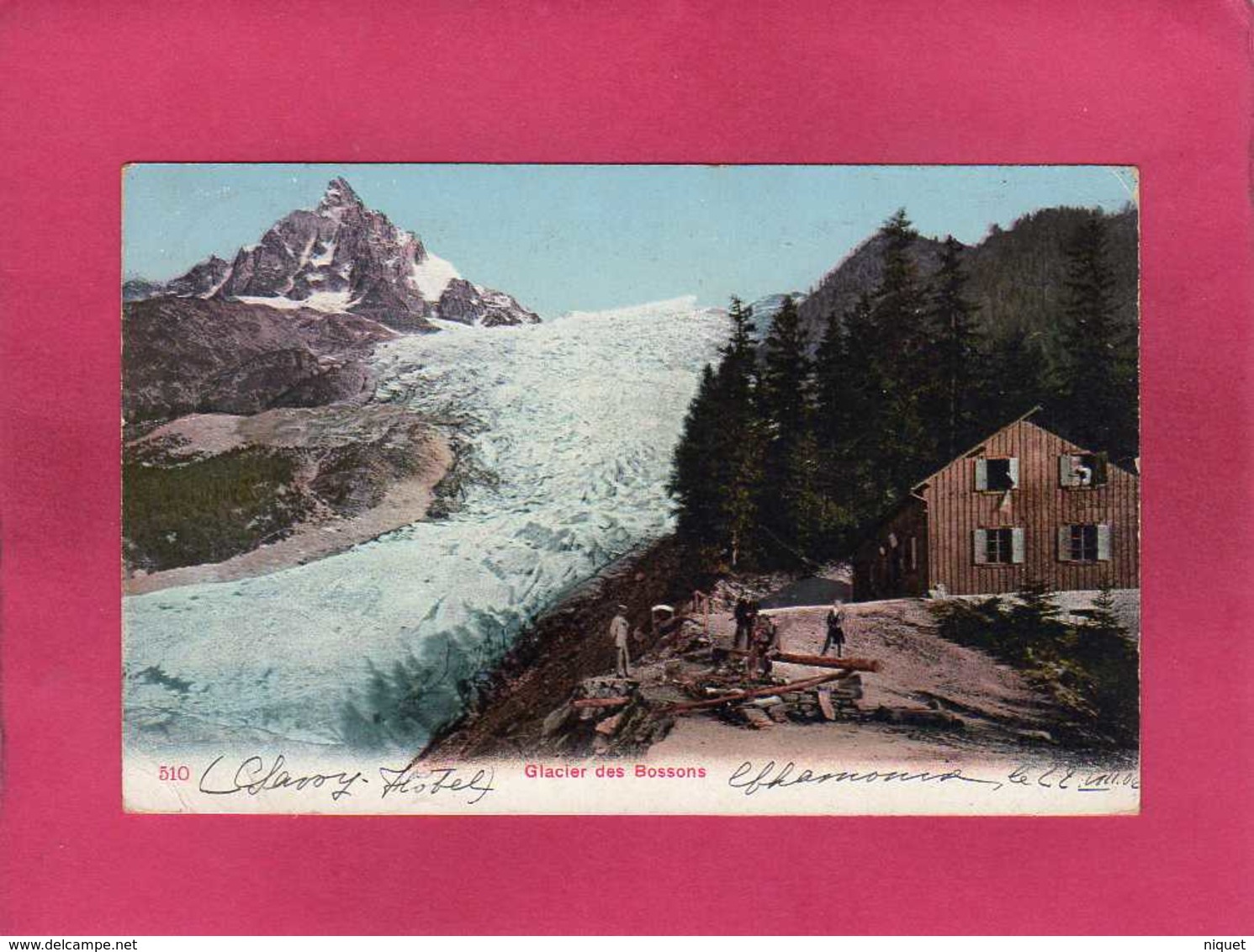 74 Haute Savoie, Glacier Des Bossons, Animée, Colorisée, Chalet, 1906 - Autres & Non Classés