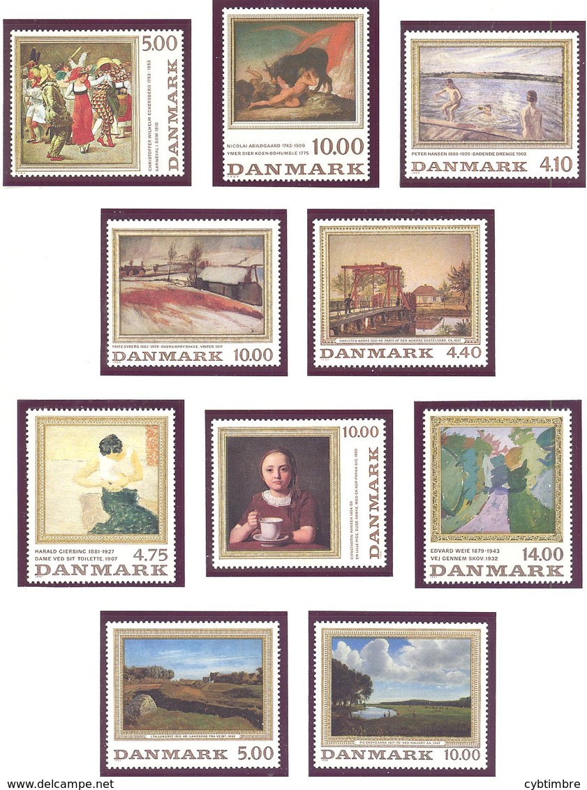 Danemark: Lot De 10 Valeurs, Art; Tableau - Lotes & Colecciones