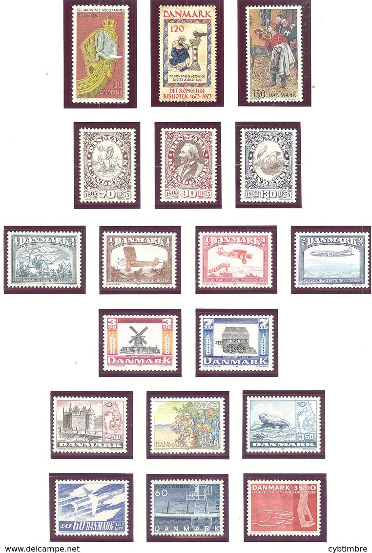 Danemark: Lot De 18 Valeurs, MNH; ** - Lotes & Colecciones