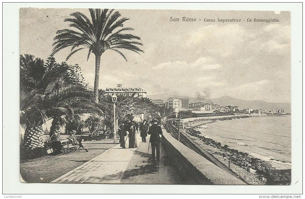 S.REMO - CORSO IMPERATRICE - LA PASSEGGIATA  1910    VIAGGIATA FP - Imperia