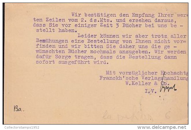 71074- FRIEDRICH SCHILLER, PERFINS STAMP ON POSTCARD, 1927, GERMANY-EMPIRE - Perforés