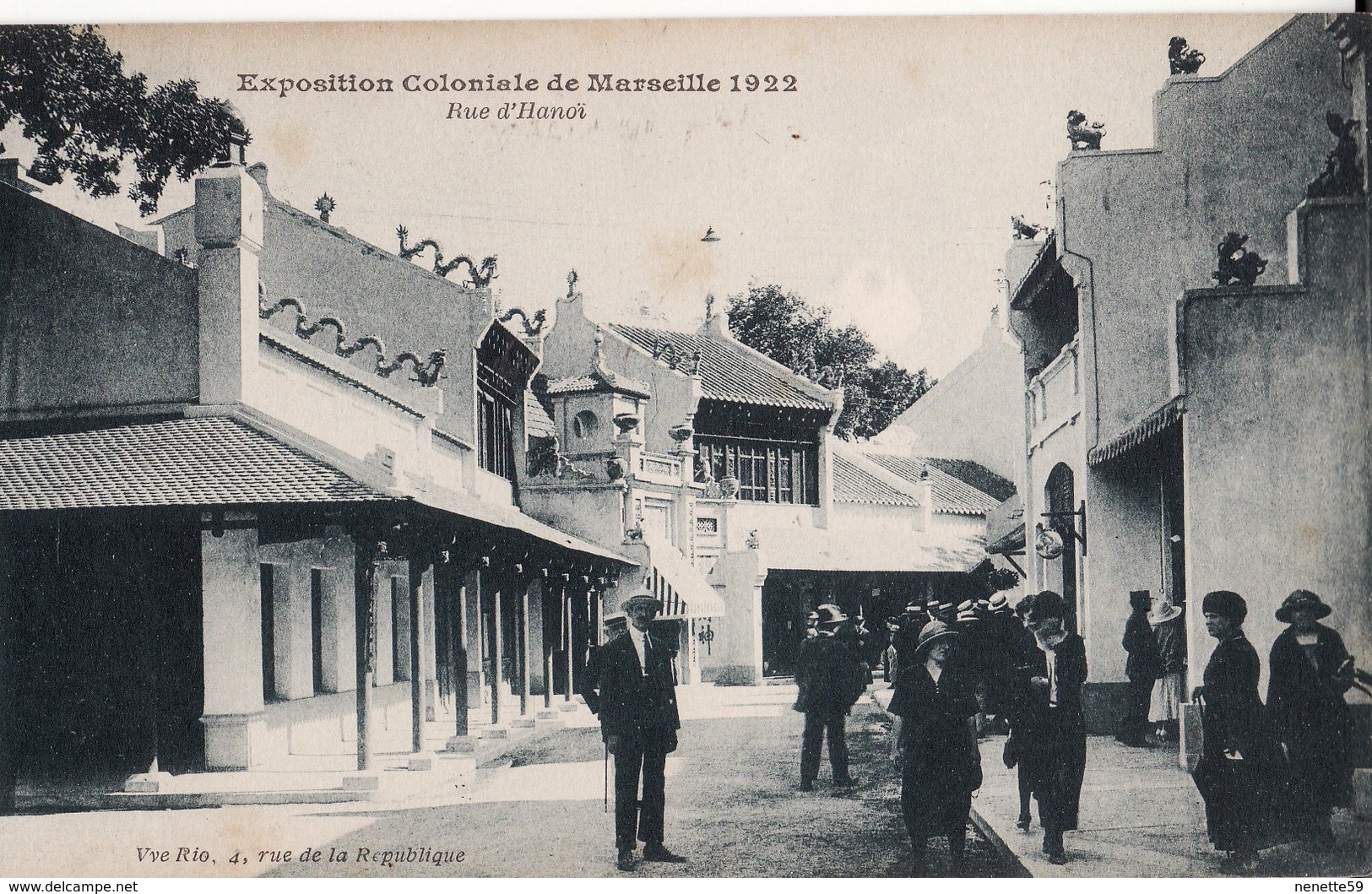 MARSEILLE Exposition Coloniale 1922 -- Rue D' Hanoï  Très Animée - Colonial Exhibitions 1906 - 1922