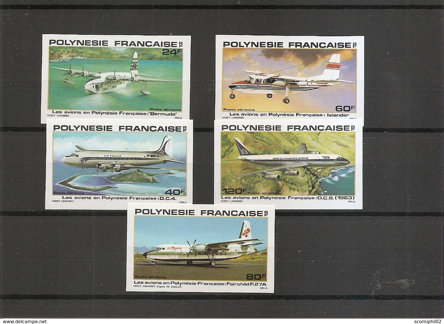 Polynésie - Avions ( PA 148/152 Non Dentelés XXX -MNH) - Non Dentelés, épreuves & Variétés