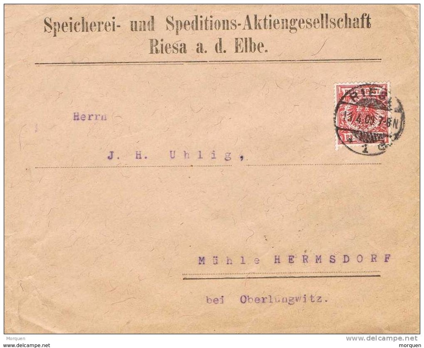 28549. Carta RIESA A D. Elbe (Alemania Reich) 1900. - Cartas & Documentos