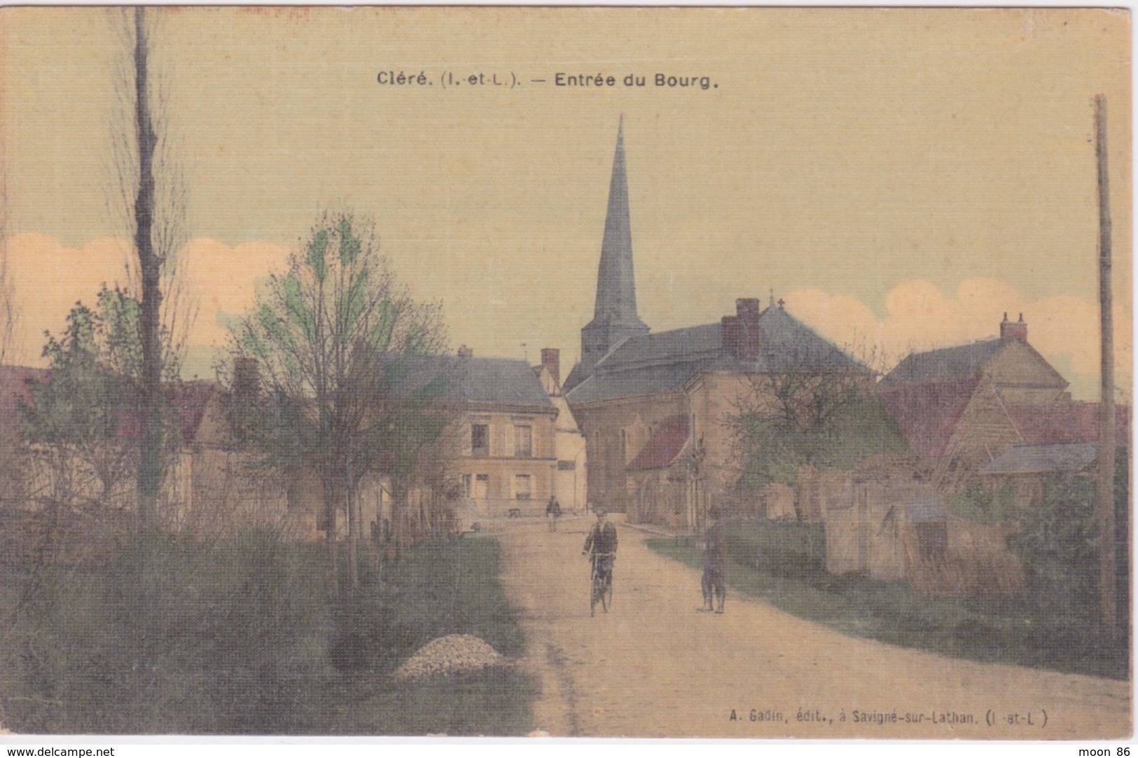 37 - CLÉRÉ - ENTRÉE DU BOURG - CARTE TOILÉE - Cléré-les-Pins