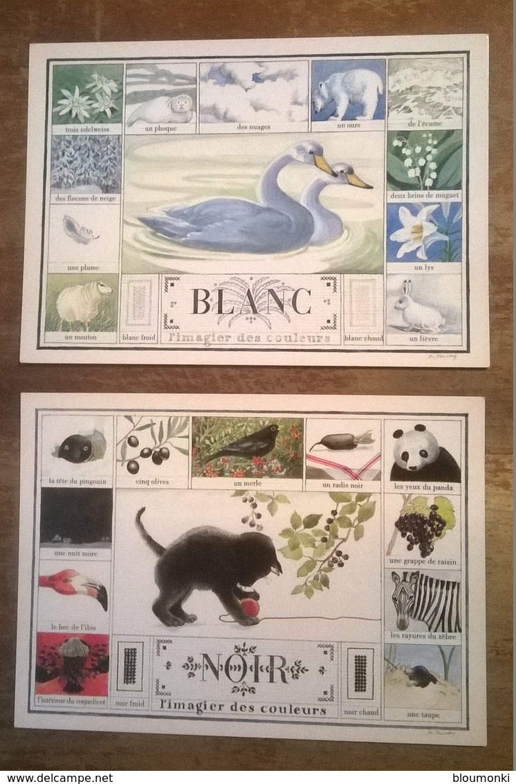 Lot De 6 Cartes Postales L'imagier Des Couleurs Monique TOUVAY + 1 Carte Alphabet - Autres & Non Classés