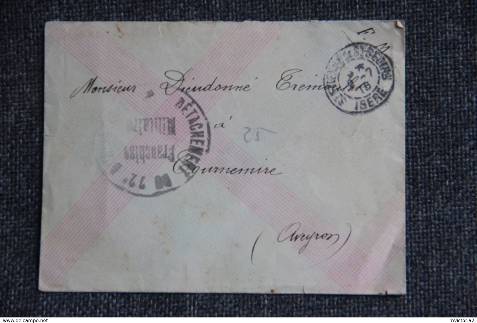 Lettre En Franchise Militaire Vers TOURNEMIRE - WW I