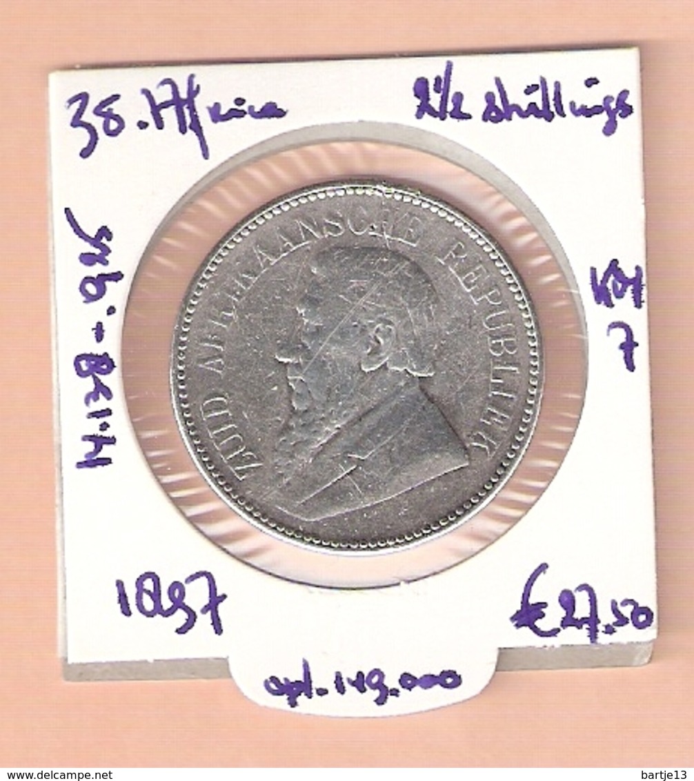 ZUID AFRIKA 2 1/2 SHILLINGS 1897 SILVER KM7 - South Africa