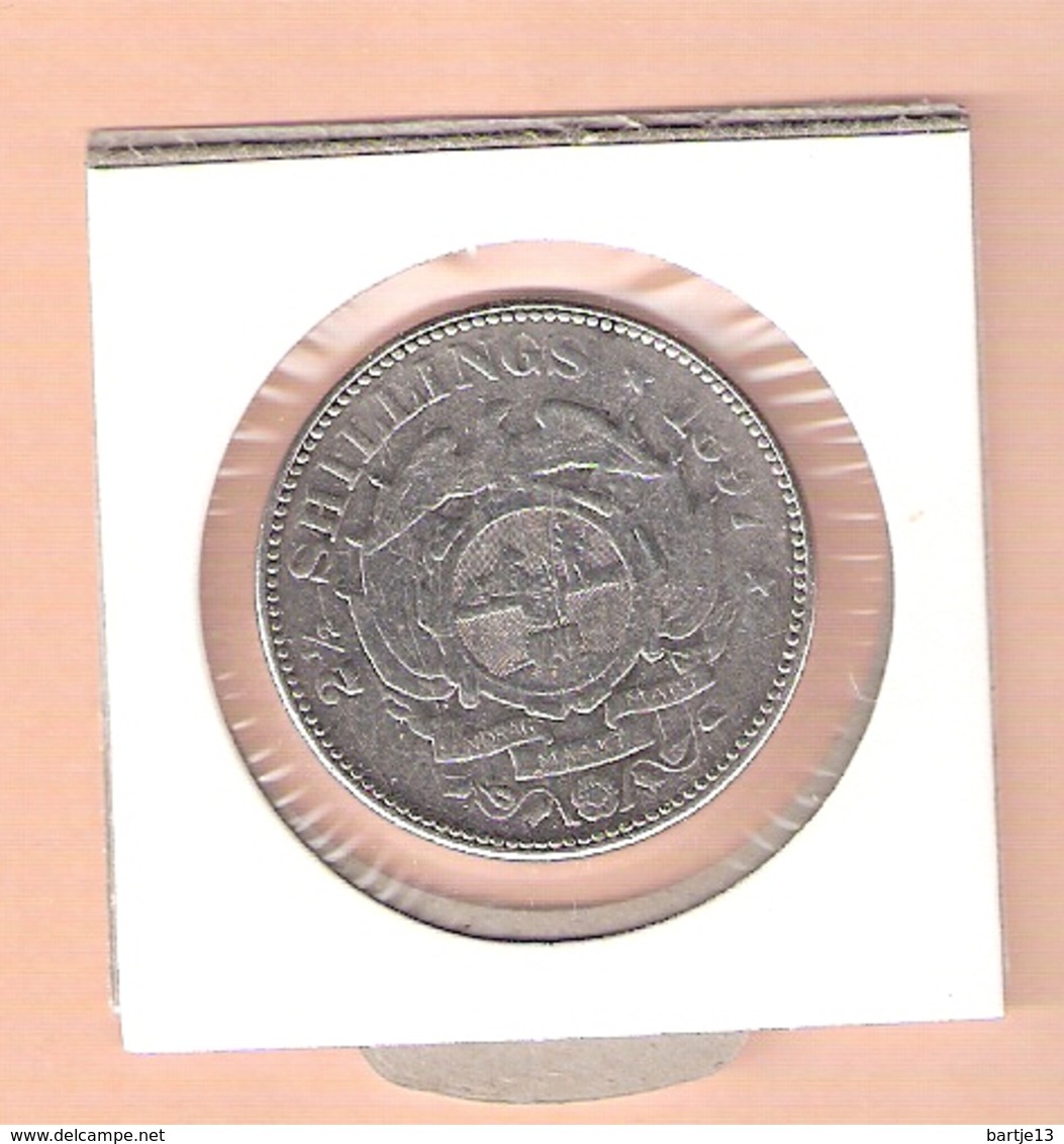 ZUID AFRIKA 2 1/2 SHILLINGS 1897 SILVER KM7 - South Africa