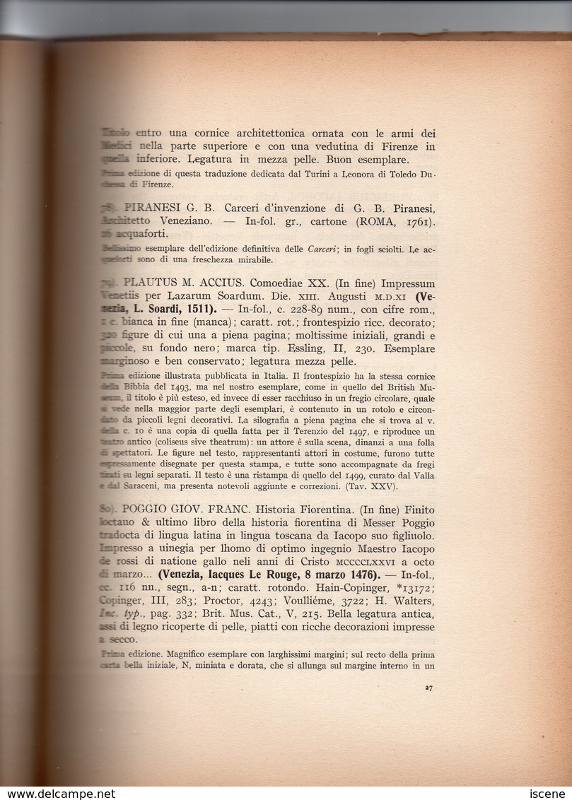 Catalogue De Vente Aux Enchères 1935 " Cento Libri Famosi ..." - Zu Identifizieren