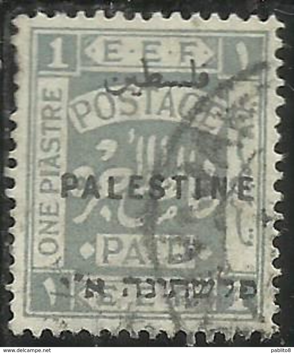 PALESTINE PALESTINA 1922 OVERPRINTED OF 1918 SOPRASTAMPATO 1pi USATO USED OBLITERE' - Palestina