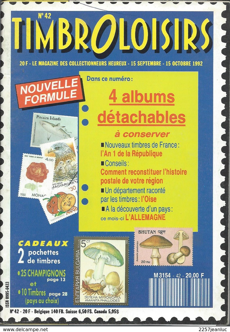 Magasine  100 Pages Timbroloisirs Thème Nouvelle Formule N: 42 De 1992 - Français (àpd. 1941)