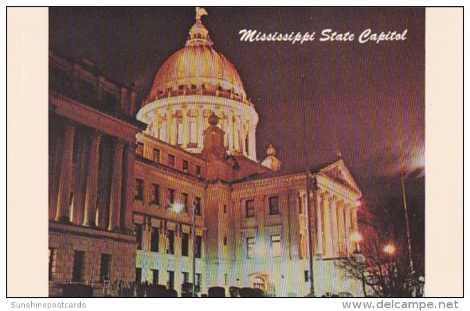 Mississippi Jackson State Capitol Building At Night - Jackson