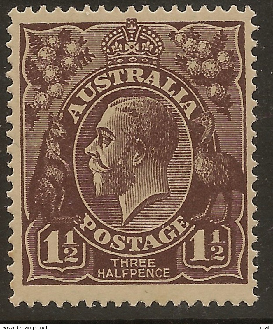 AUSTRALIA 1918 1 1/2d KGV SG 58 UNHM #ALK256 - Mint Stamps