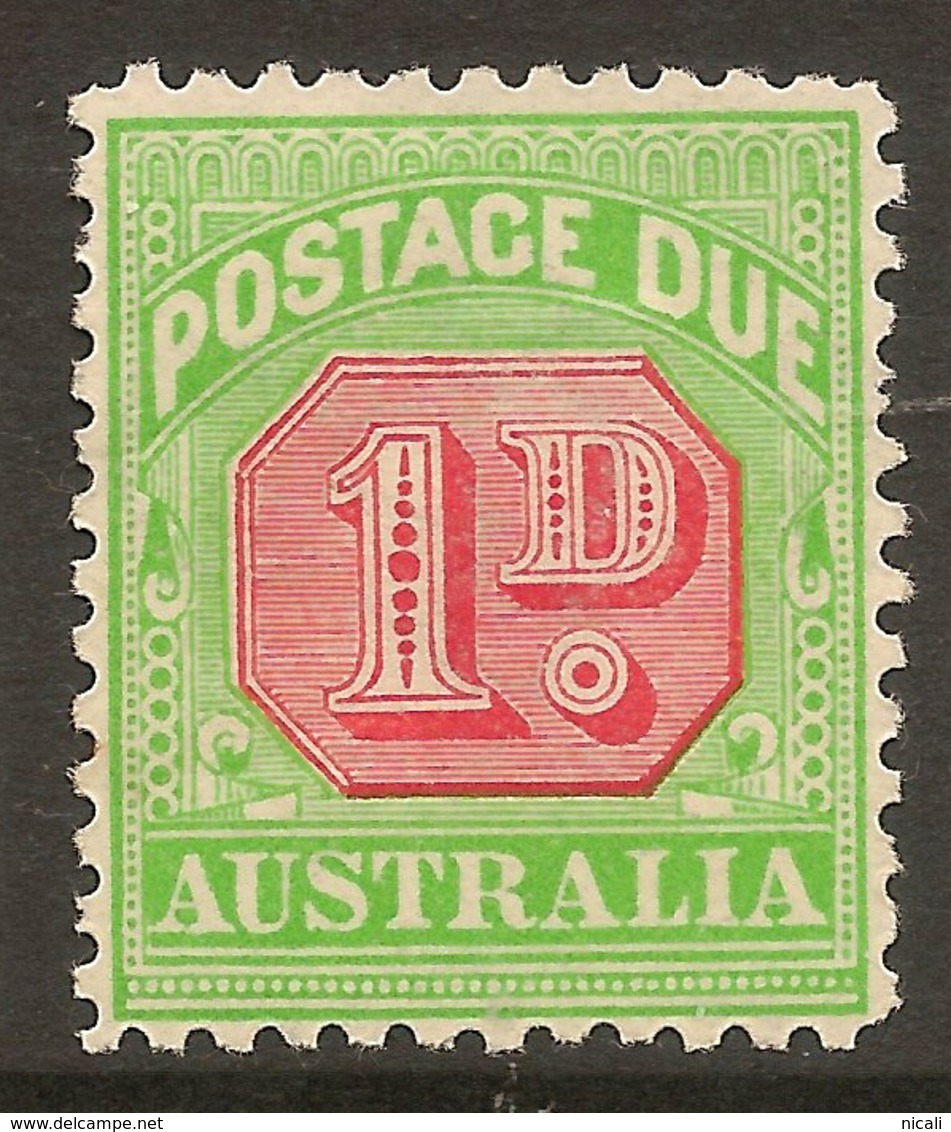 AUSTRALIA 1913 1d Due Wmk Sdways SG D78a HM #ALL14 - Segnatasse