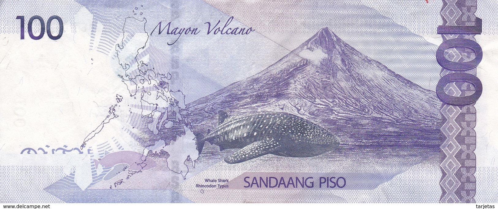 BILLETE DE FILIPINAS DE 100 PISO DEL AÑO 2014  (BANKNOTE) MAYON VOLCANO - Filipinas