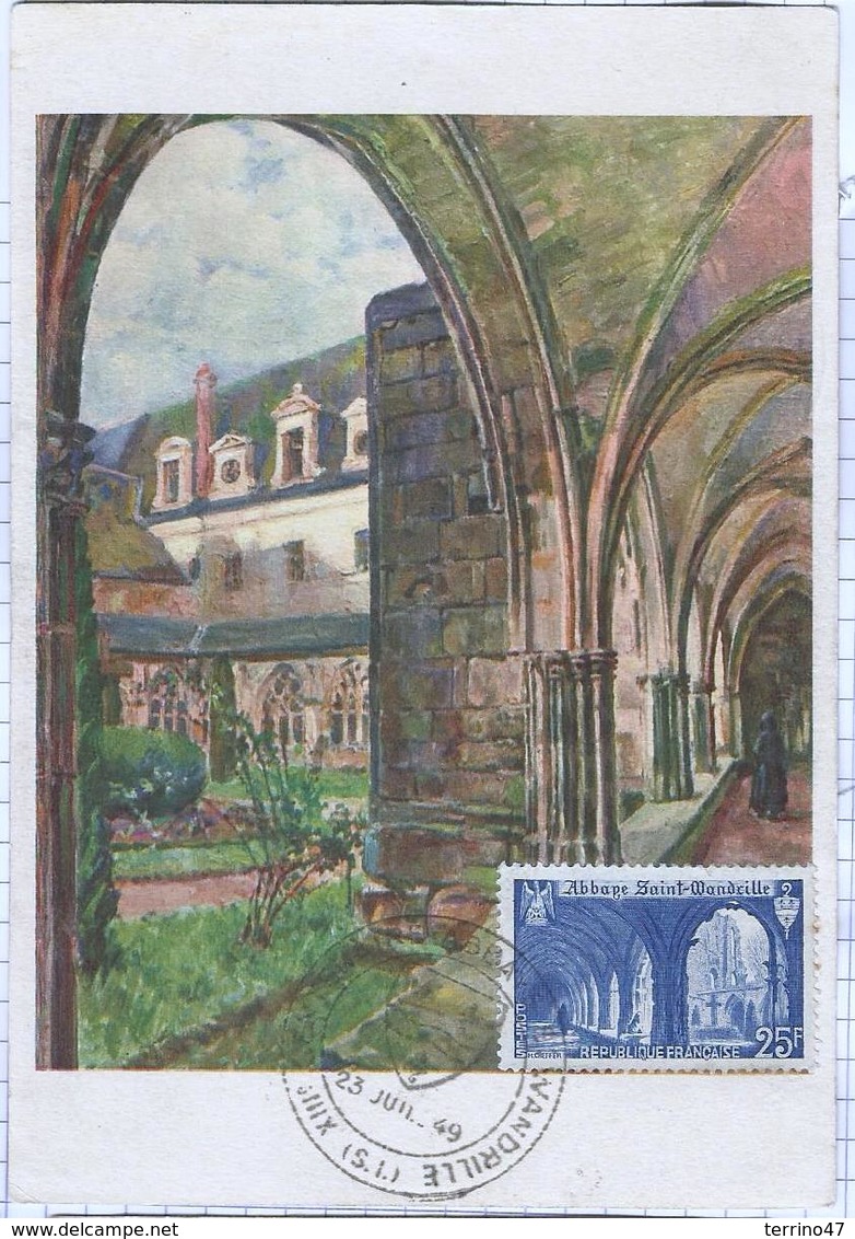 Carte Maximum SAINT WANDRILLE L'abbaye ( De 1949) - 1940-1949