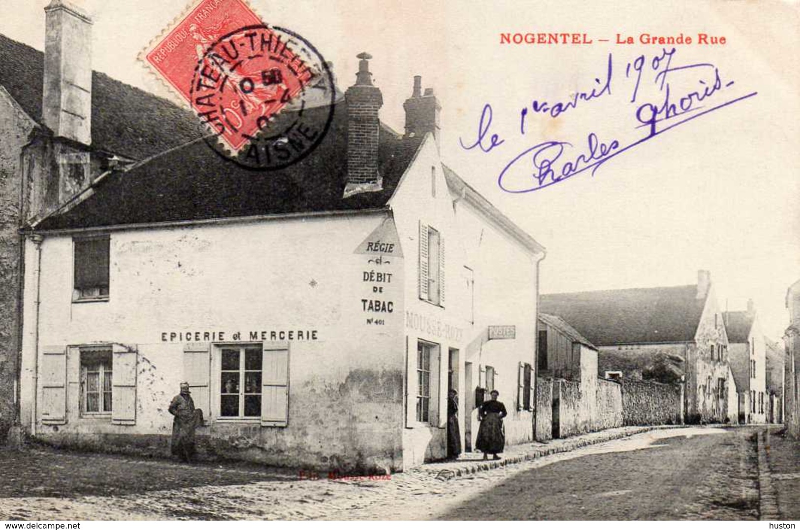 NOGENTEL - La Grande Rue - Tabac Mousse-Roze, Animée - Other & Unclassified