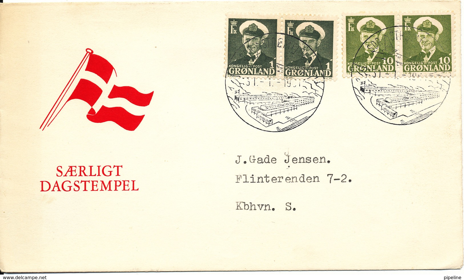 Greenland Cover Sent To Denmark Sdr. Strömfjord 31-1-1961 - Covers & Documents