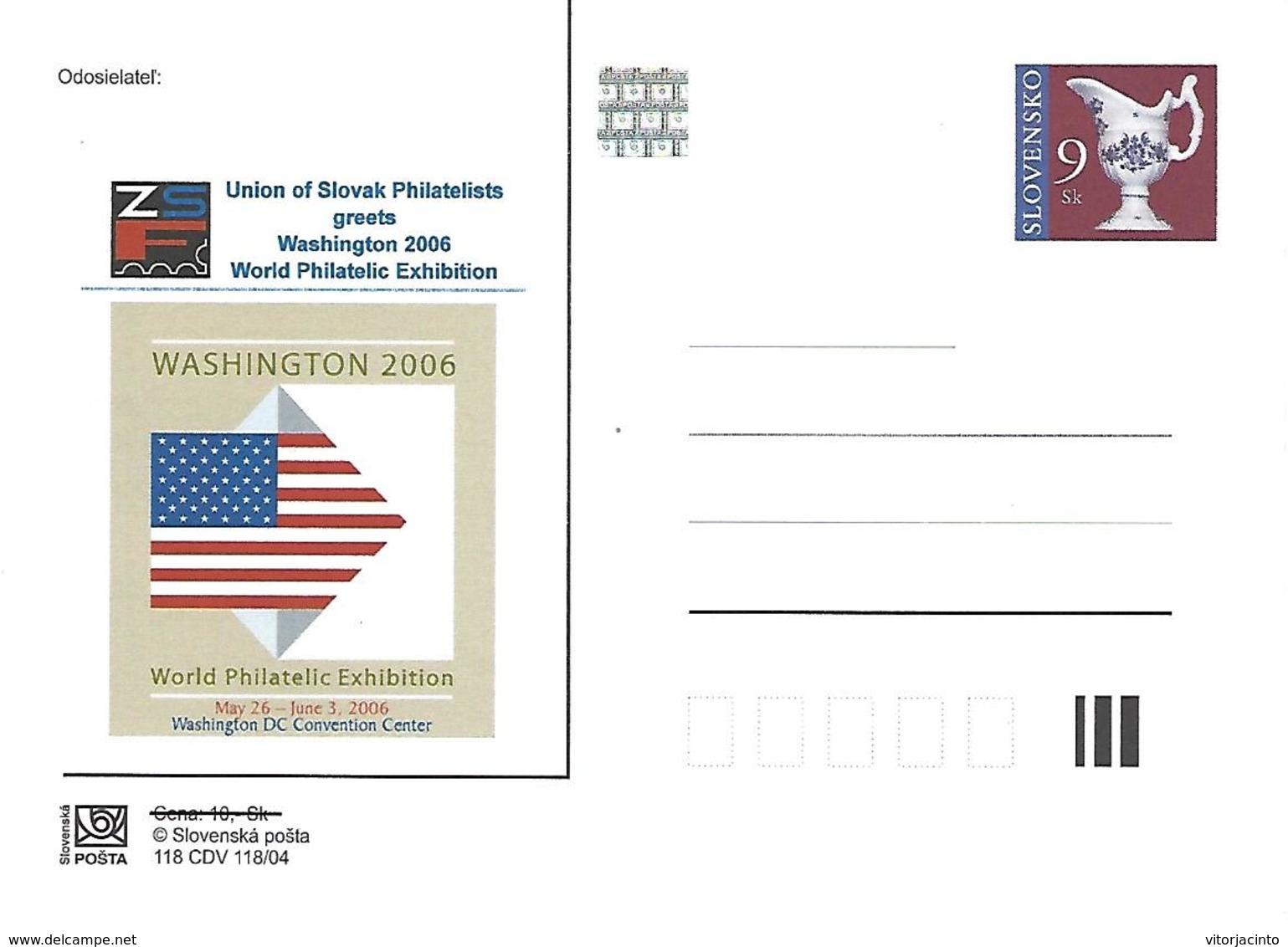 Slovensko - Washington 2006 - Card To Commissioner - Postkaarten