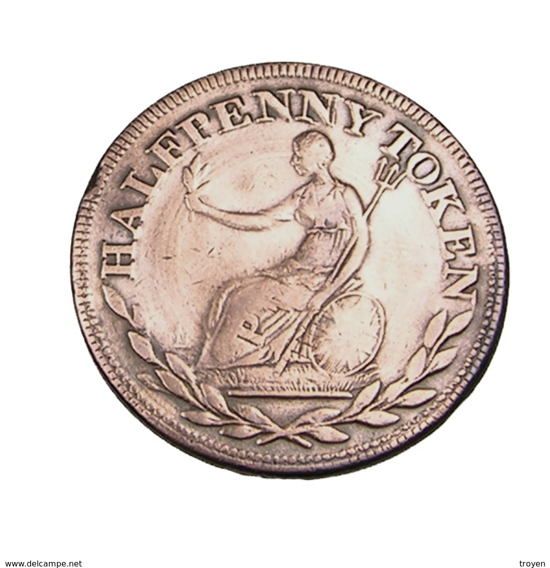 1/2 Penny - Angleterre - Token - Cuivre -  TB+ - - B. 1/2 Penny