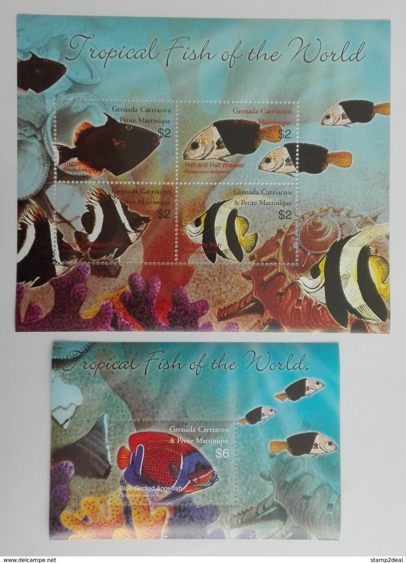 Grenada Carriacou&Petite Mart. 2003** Klb.4006-09, Bl.578. Tropical Fish Of The World MNH [10;37,116] - Maritiem Leven