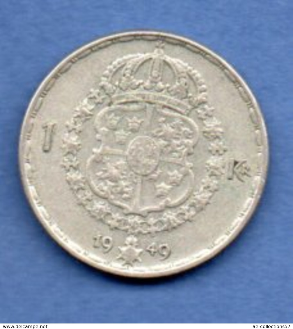 Suède  -  1 Krona  1949  -  Km # 814 -  état  TTB - Suède