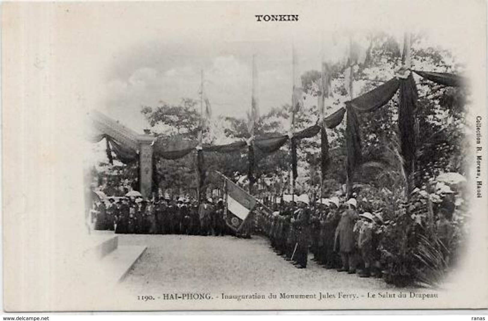 CPA Tonkin Indochine Haï Phong Inauguration Du Monument Jules Ferry Non Circulé Dos Non Séparé - Vietnam