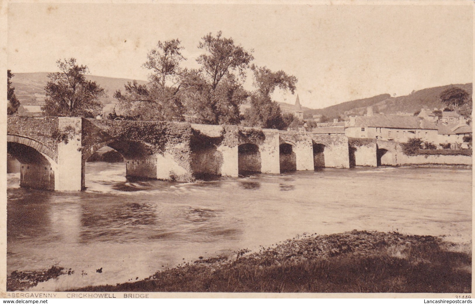 Postcard Abergavenny Crickhowell Bridge My Ref  B12110 - Monmouthshire