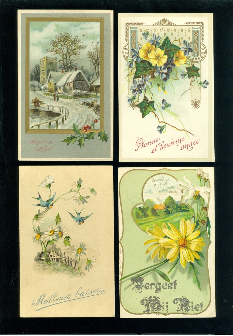 Beau Lot De 60 Cartes Postales De Fantaisie Gaufrées Gaufrée      Mooi Lot Van 60 Postkaarten Fantasie Reliëf - 60 Scans - 5 - 99 Cartoline