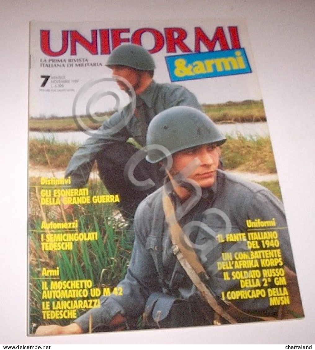 Militaria - Rivista Uniformi E Armi - N° 7 - Novembre 1989 - Altri & Non Classificati