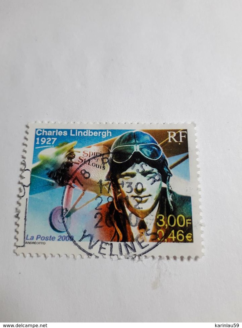 Timbre France Oblitéré 2000 N° 3316 Charles Lindbergh - Used Stamps