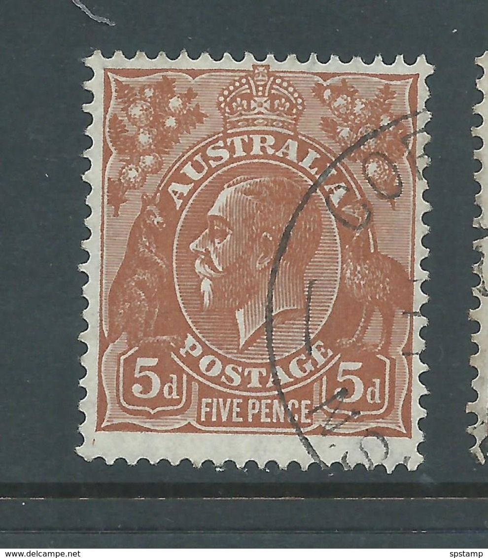 Australia 1931 5d Chestnut KGV Head CofA Wmk FU - Used Stamps