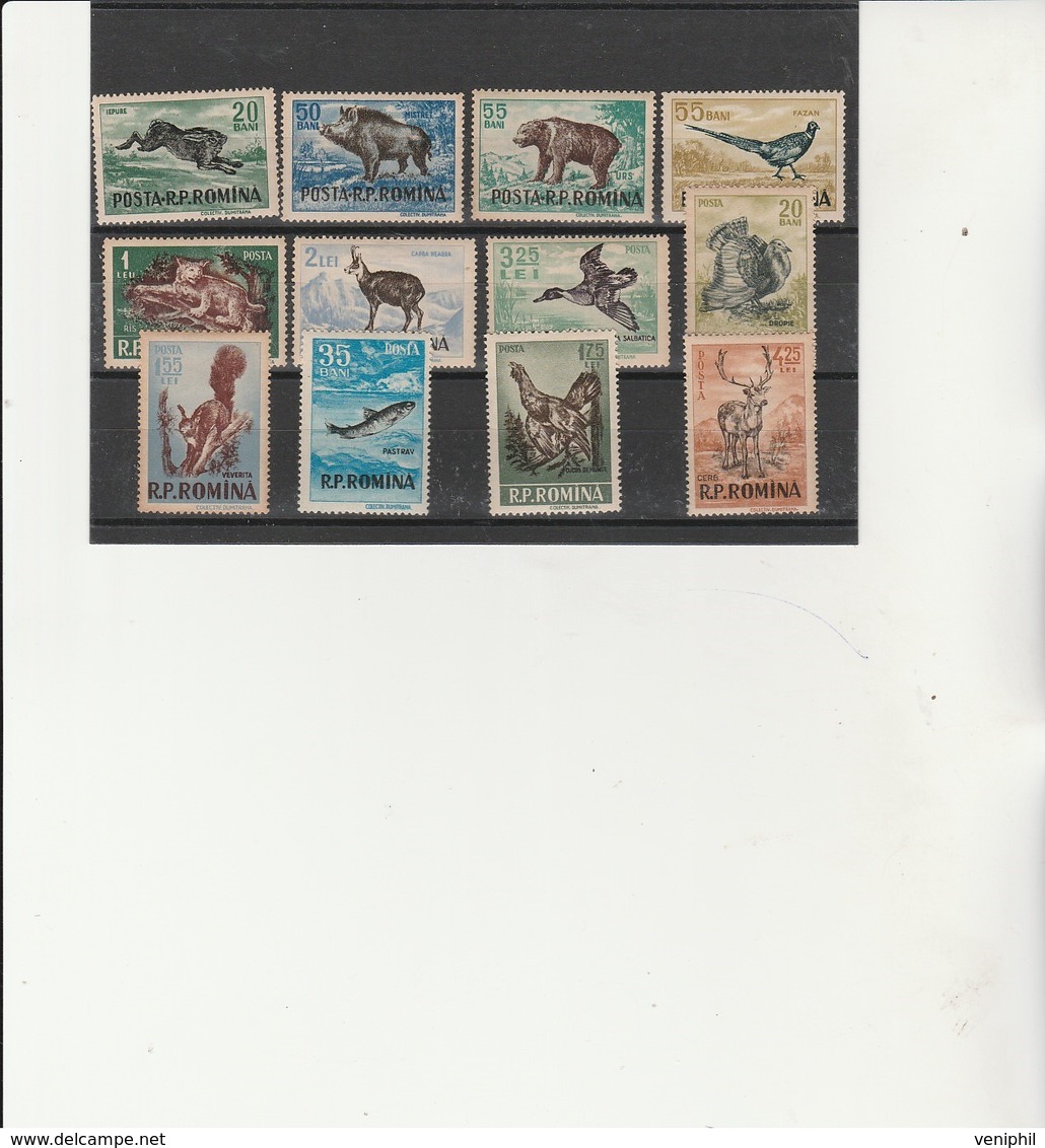 ROUMANIE - SERIE GIBIERS "CHASSE ET PECHE " N° 1438 A 1439 - NEUVE X- ANNEE 1956 - COTE :115 € - Gibier