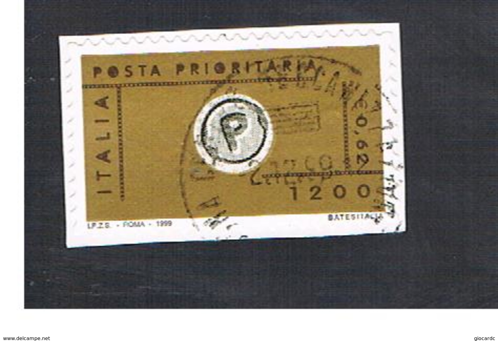ITALIA REPUBBLICA  -  1999  PRIORITARIA VALORE IN LIRE 1.200 E EURO 0,62     - USATO ° - 1991-00: Usati
