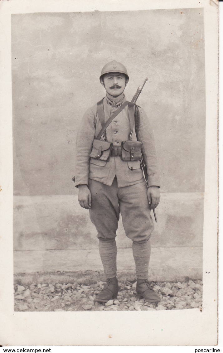 Carte Photo, Militaire Du 15 ?, Fusil, Baïonnette, équipement, 2 Scans - Uniforms