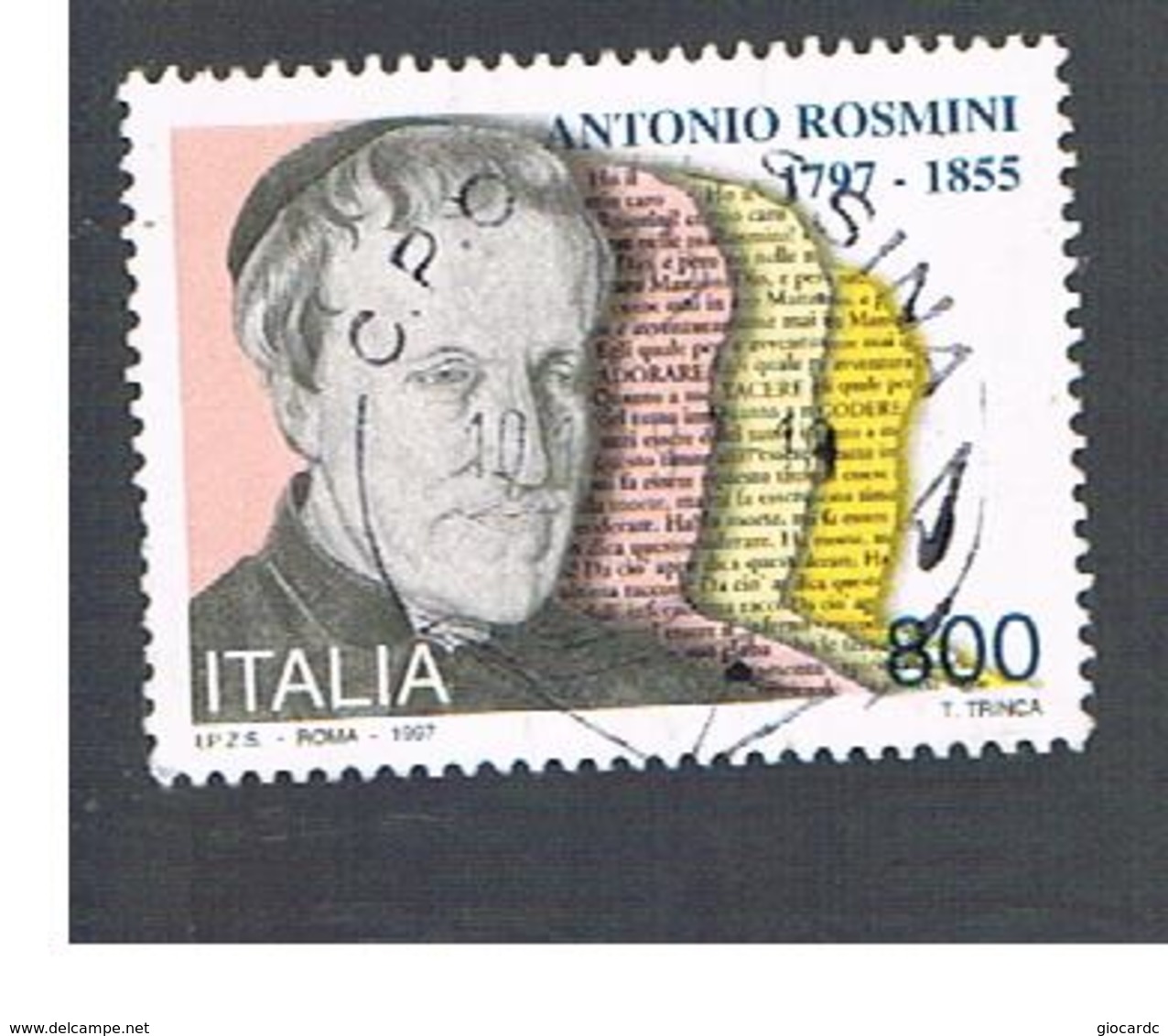 ITALIA REPUBBLICA  - 1997   A. ROSMINI  - USATO ° - 1991-00: Usati