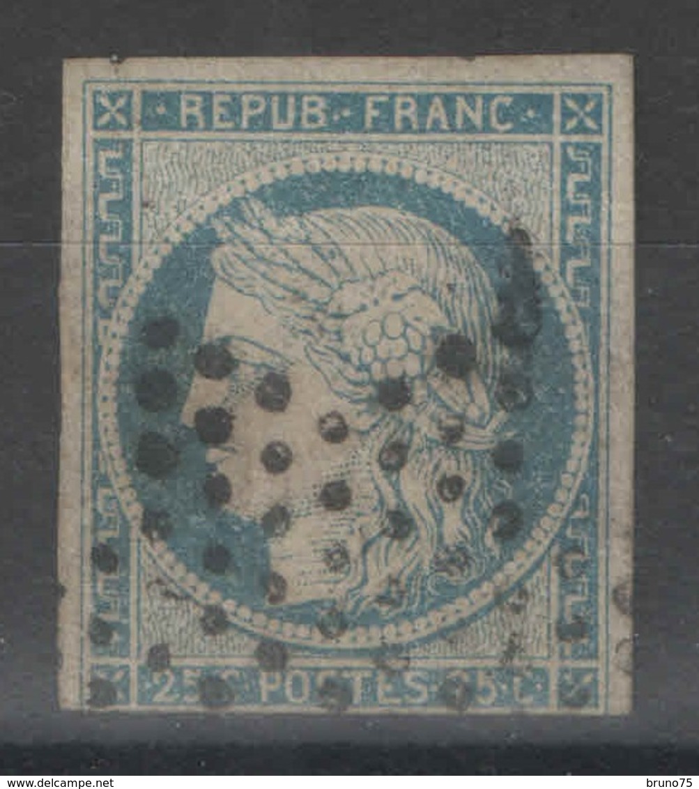 France - YT 4 - 25c Bleu Oblitéré étoile Muette - 1849-1850 Ceres