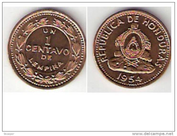 Honduras 1 Centavo 1954 Km  77.2  Unc!!!!!!! - Honduras