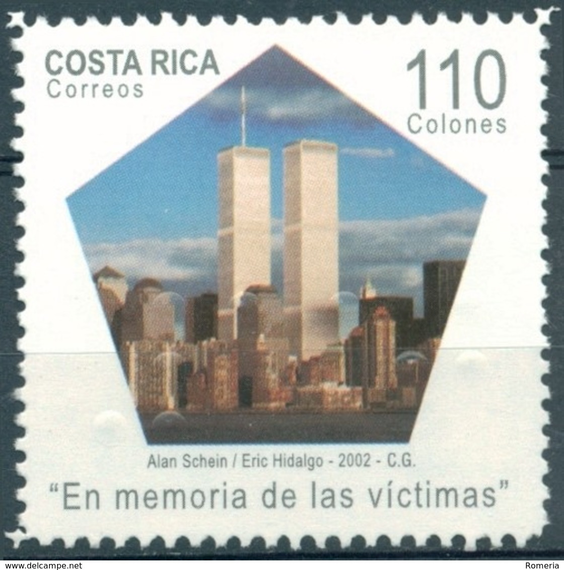 Costa Rica - 2002 - Yt 713 - En Mémoire Des Victimes Du 11 Septembre - ** - Costa Rica