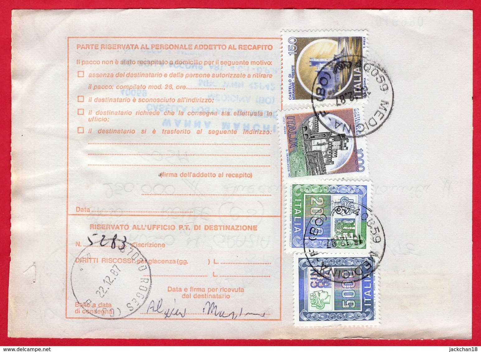 -- BULLETIN D'EXPEDITION L200 - PAQUET ORDINAIRE - - Colis-postaux