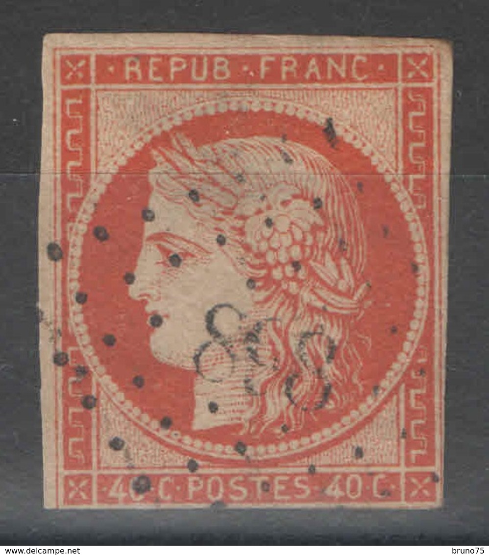 France - YT 5 - 40c Orange Oblitéré PC 898 Cognac Charente - Défauts - 1849-1850 Ceres