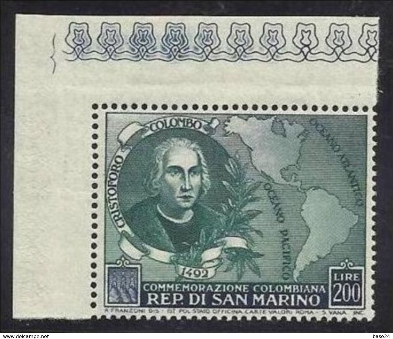 1952 San Marino Saint Marin CRISTOFORO COLOMBO 200L MNH** - Cristoforo Colombo