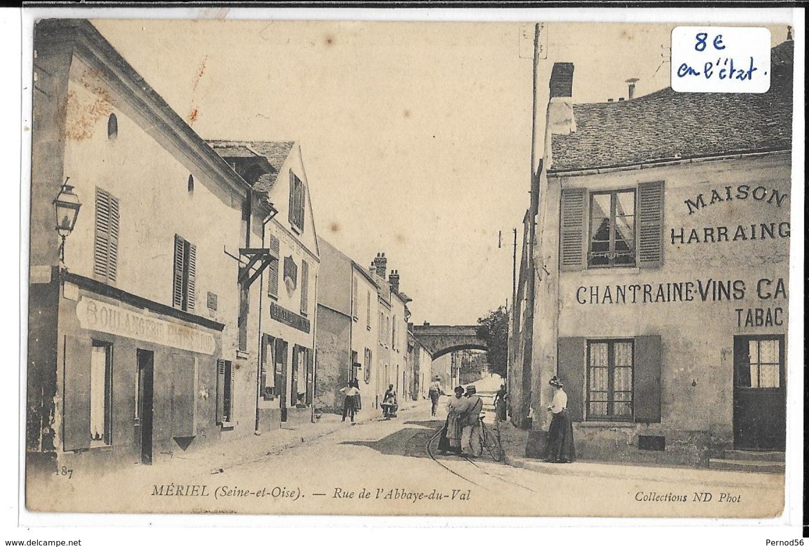 Rue De L'abbaye Du Val Gros Plan Commerces HARRAING CHANTRAINE VINS Tabac Boulangerie Ambulant MERY à ERMONT - Meriel