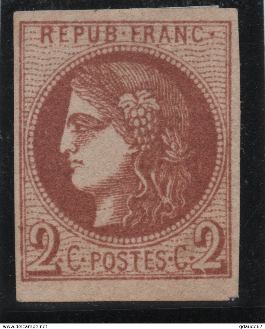 EMISSION DE BORDEAUX - YVERT N° 40 B (*) SANS GOMME - 1870 Bordeaux Printing